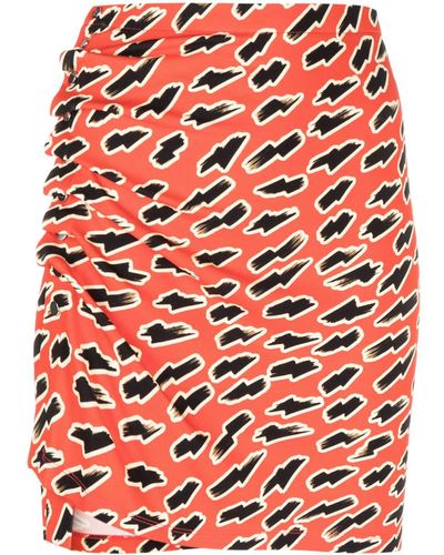 Rabanne Graphic-print Asymmetric Skirt - Red