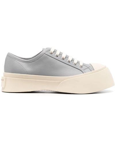 Marni Pablo Leather Flatform Sneakers - White