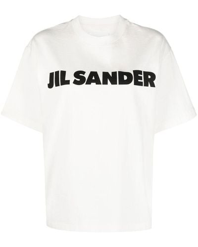 Jil Sander オフホワイト ロゴ T シャツ