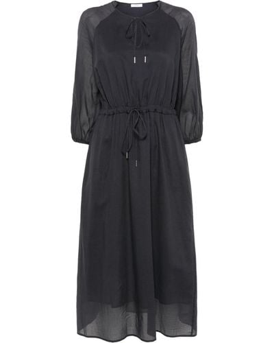 Peserico Cotton Midi Dress - Black