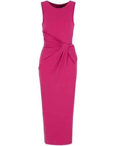 Emporio Armani Twist-detail Sleeveless Midi Dress - Pink