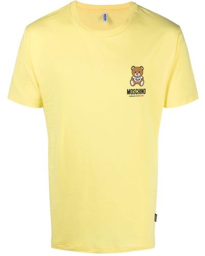 Moschino T-shirt en coton à logo imprimé - Jaune