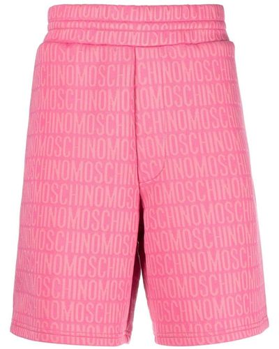 Moschino Shorts con logo goffrato - Rosa