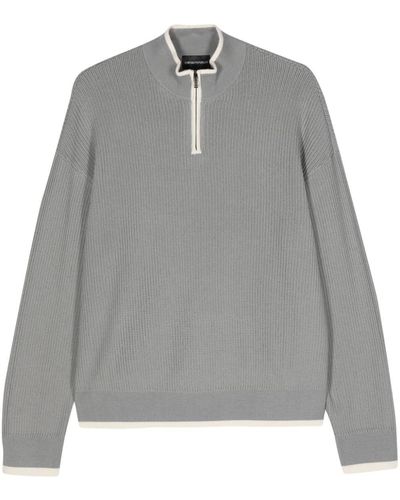 Emporio Armani Zip-up Jumper - Grey