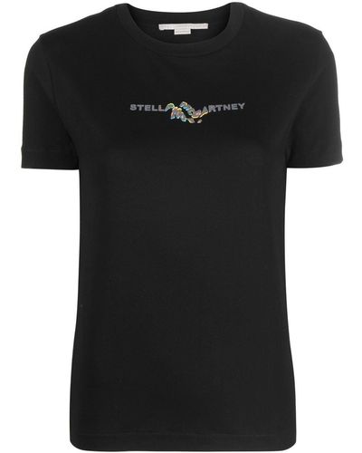Stella McCartney ステラ・マッカートニー ロゴ Tシャツ - ブラック