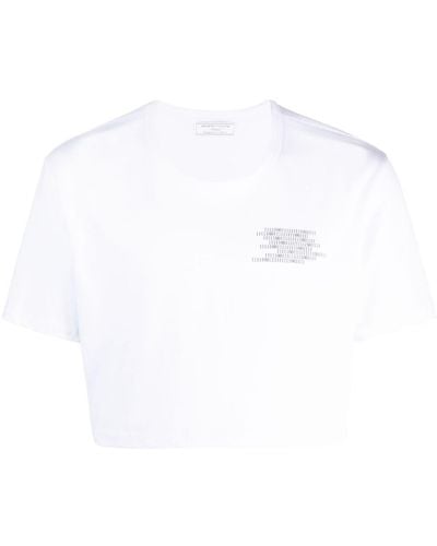 Societe Anonyme Cropped-T-Shirt mit Nummern-Print - Weiß
