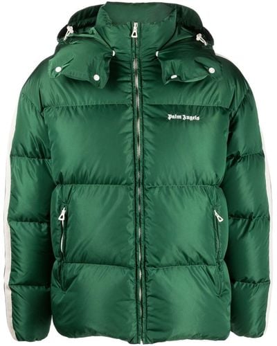 Palm Angels Hooded Track Jacket - Green