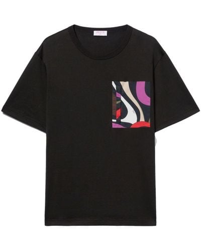 Emilio Pucci T-shirt superposé à imprimé Marmo - Noir