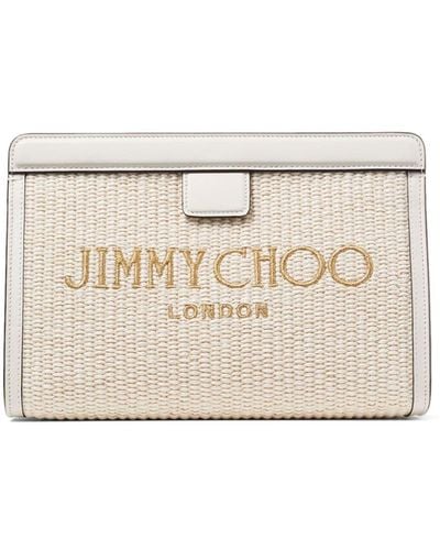 Jimmy Choo Avenue Clutch Bag - Natural