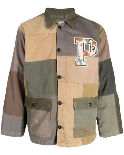 President's Logo-patch Cotton Military Jacket - Green