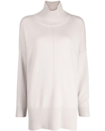 N.Peal Cashmere Fine-knit Mock-neck Cashmere Jumper - White