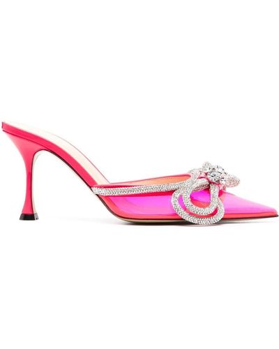 Mach & Mach Pvc Double Bow Mules - Pink