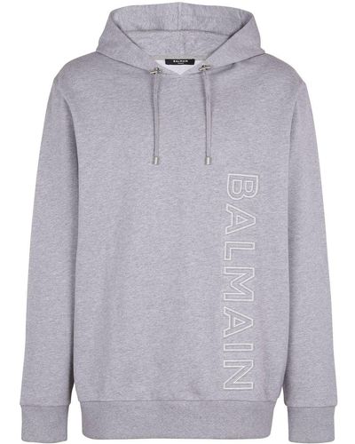 Balmain Logo-print Detail Hoodie - Grey