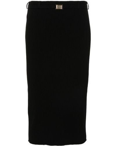 Miu Miu Belted Pencil Skirt - Black