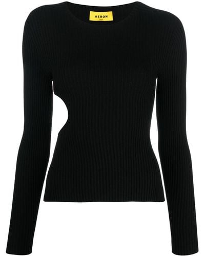 Aeron Zero Cut-out Knitted Sweater - Black
