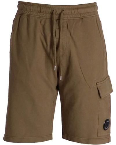 C.P. Company Pantalones cortos de chándal con detalle Lens - Verde