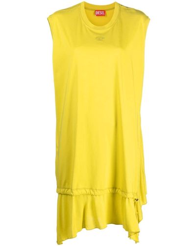 DIESEL D-rolletty-nw Dress With Jersey Hem - Yellow
