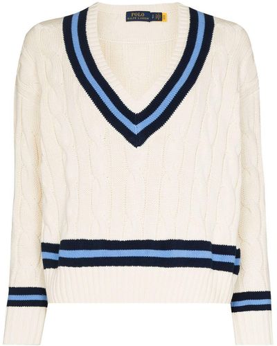 Polo Ralph Lauren ケーブルニット クロップドセーター - ブルー