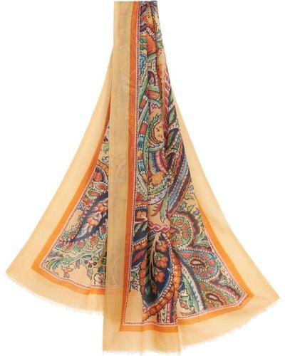Etro Pashmina con estampado de cachemira - Naranja