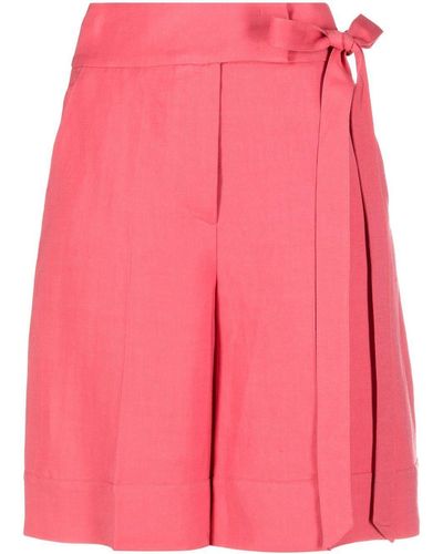 Twin Set Tie-waist Straight-leg Shorts - Pink