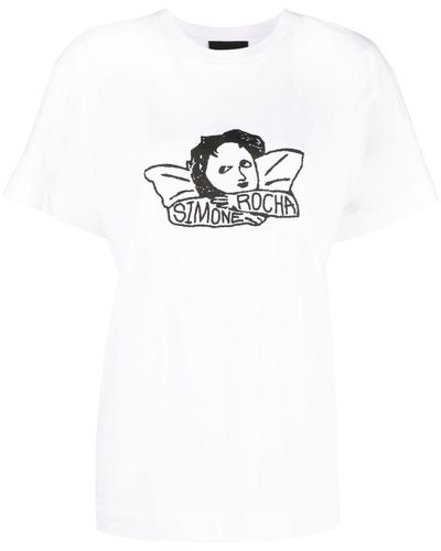 Simone Rocha グラフィック Tシャツ - ホワイト