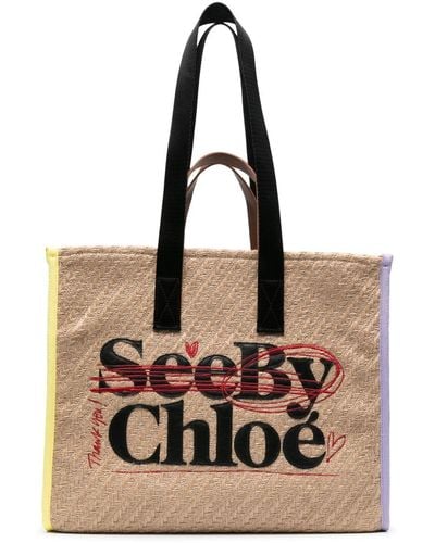 See By Chloé Bye Jute Tote Bag - Natural