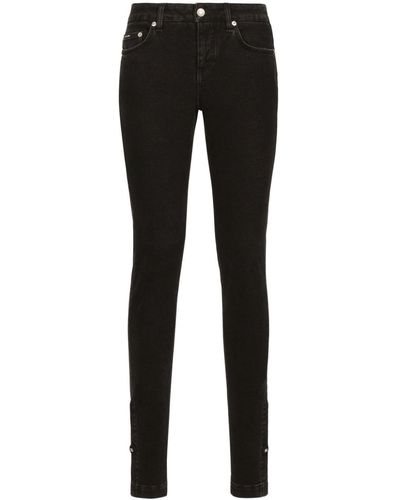 Dolce & Gabbana Jeans skinny a vita media - Nero