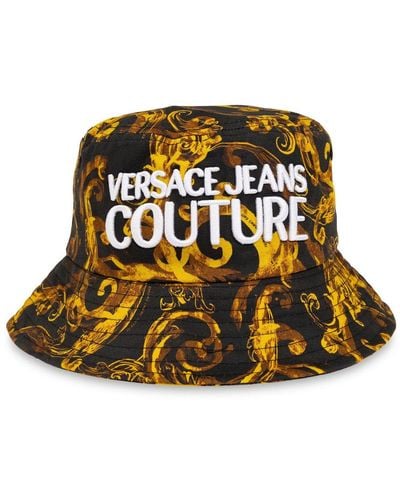 Versace Jeans Couture Fischerhut mit Logo-Print - Schwarz