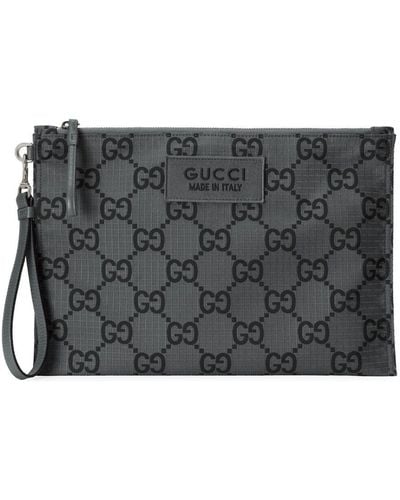 Gucci GG Recycled Polyester Clutch - Gray