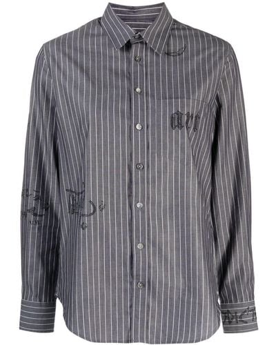 Zadig & Voltaire Taskiz Rhinestone-embellished Striped Shirt - Grey