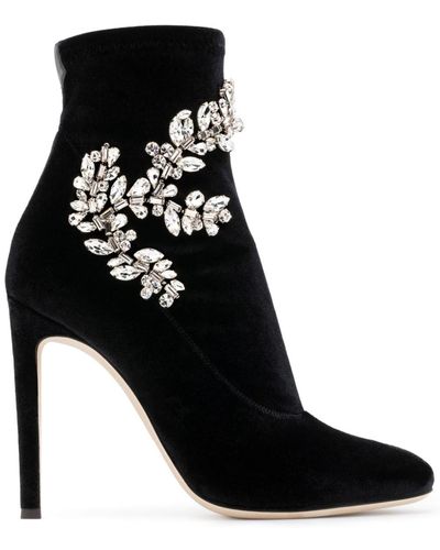 Giuseppe Zanotti Celeste Stiefeletten mit Kristallen 110mm - Schwarz