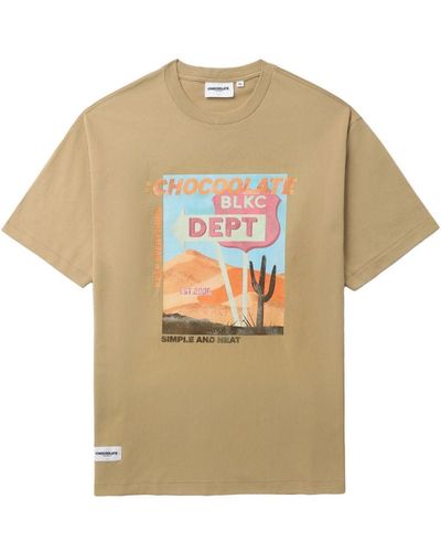 Chocoolate T-Shirt mit grafischem Print - Natur