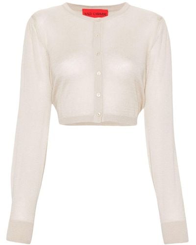 Wild Cashmere Taylor Fine-knit Cropped Cardigan - White