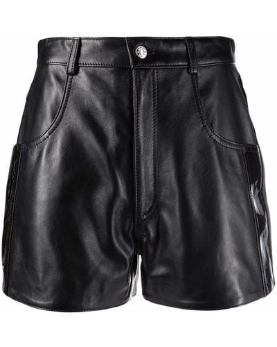 Manokhi High-waisted Leather Shorts - Black