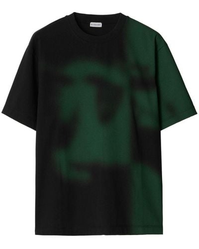 Burberry Tweekleurig Katoenen T-shirt - Groen