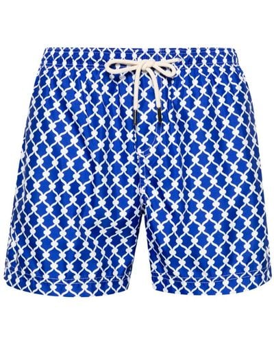 Peninsula Cetara Graphic-print Swim Shorts - Blue
