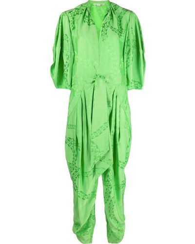 Stella McCartney All-over Chain-print Jumpsuit - Green