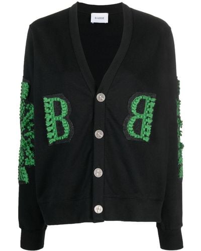 Barrie Logo-embroidered Cashmere Cardigan - Black
