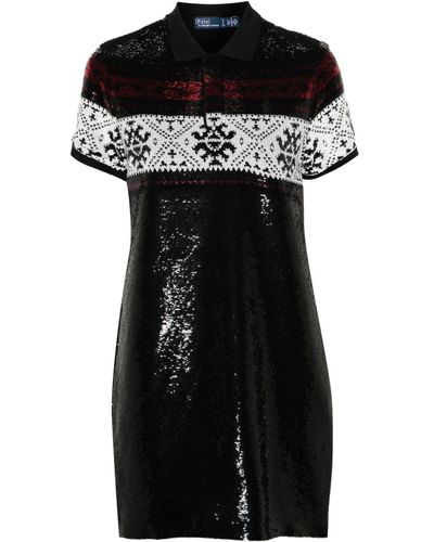 Polo Ralph Lauren Sequin Mini Dress - Black