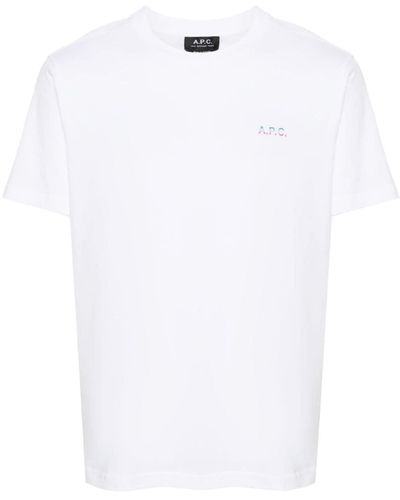 A.P.C. Camiseta con logo estampado - Blanco