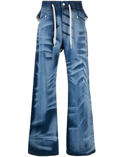 NAMESAKE Del Corss Acid-wash Straight-leg Jeans - Blue