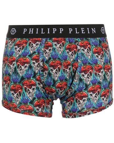 Philipp Plein Love Tattoo Boxer Shorts - Blue