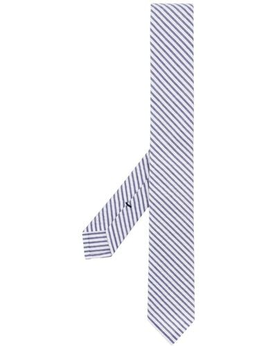 Thom Browne Seersucker Stripe Tie - Purple