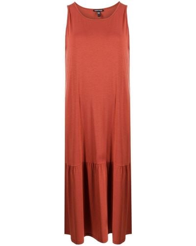 Eileen Fisher Sleeveless Lyocell Midi Dress - Red