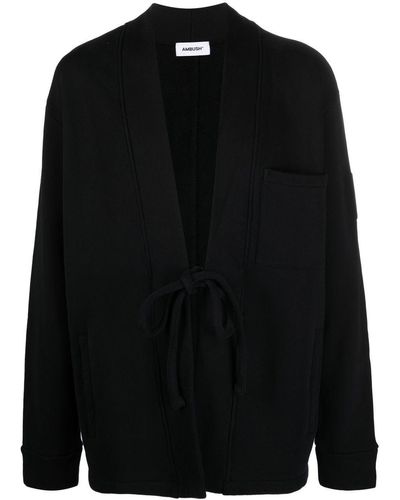 Ambush Tie-front Cotton Cardigan - Zwart