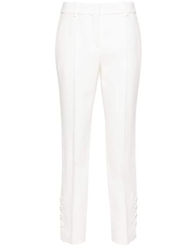 Ermanno Scervino Pressed-crease Cady Tapered Trousers - White