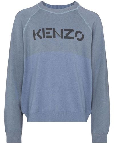 KENZO バイカラーロゴ スウェットシャツ - ブルー