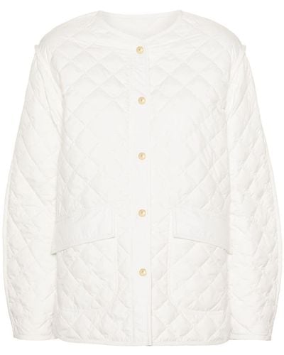 Moncler Corinto Belted Quilted Jacket - White