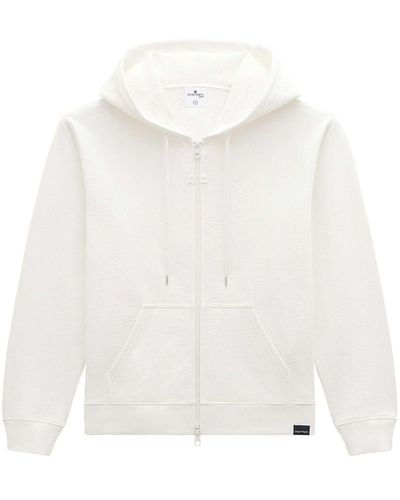 Courreges Logo-patches Zip-up Hoodie - White