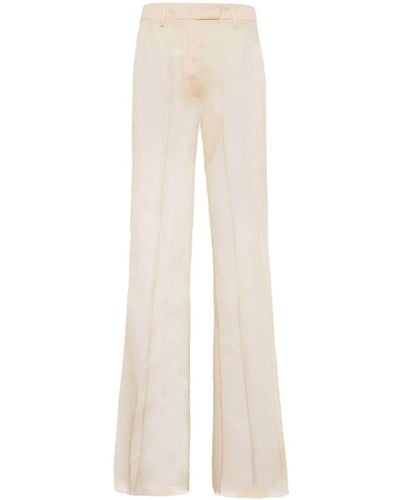 Prada Pantalon évasé à taille haute - Blanc